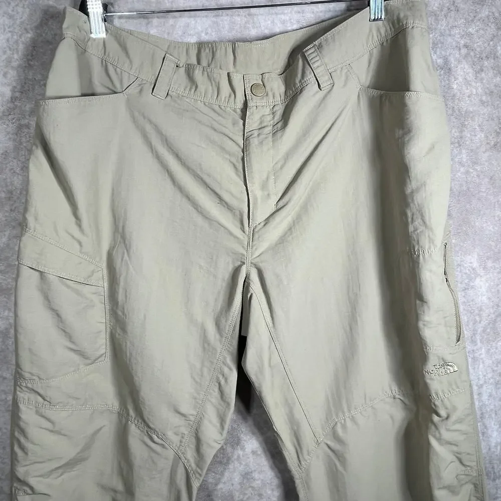 The North Face Pants Mens Size 40 Beige Khaki Nylon Outdoor‎ Hiking Pockets